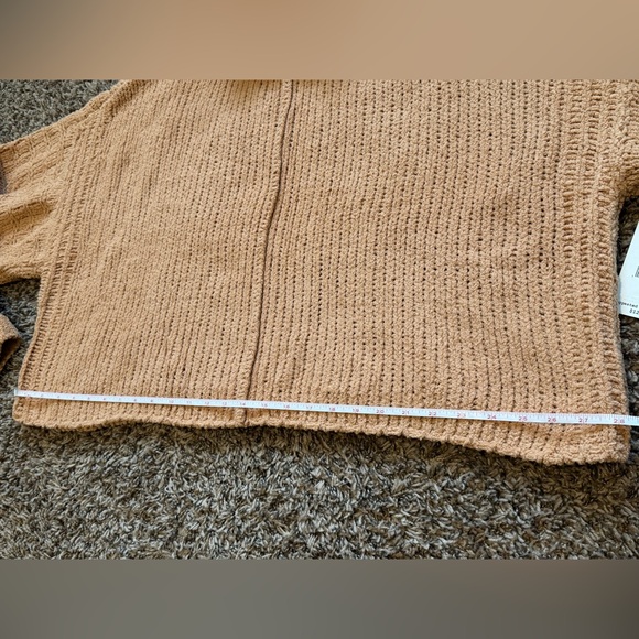 Free People Be Yours Camel Cowl Neck Pullover Sweater Slouchy Chenille Knit - Picture 7 of 11
